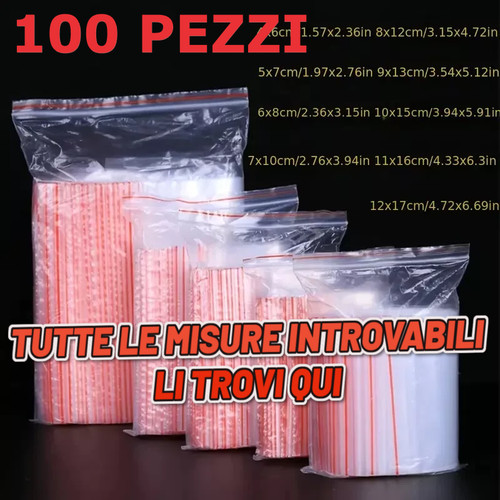 100 buste bustine trasparenti - buste,